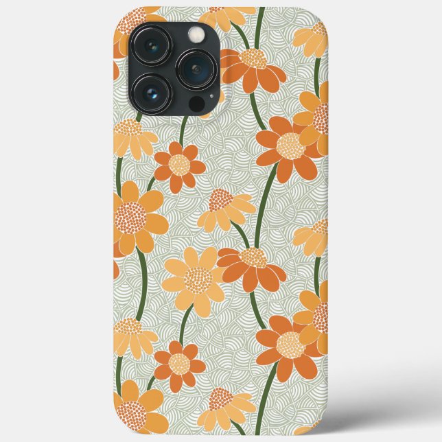 Coques Case-Mate iPhone Pretty retro muted 1970 s flowers (Verso)