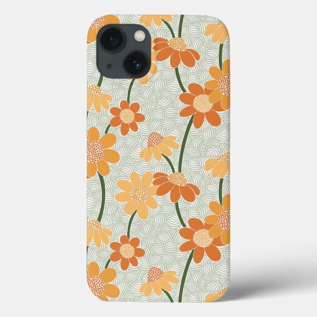 Coques Case-Mate iPhone Pretty retro muted 1970 s flowers (Verso)