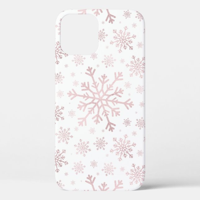 Coques Case-Mate iPhone Pretty rose Flammes de neige de Noël en hiver blan (Verso)