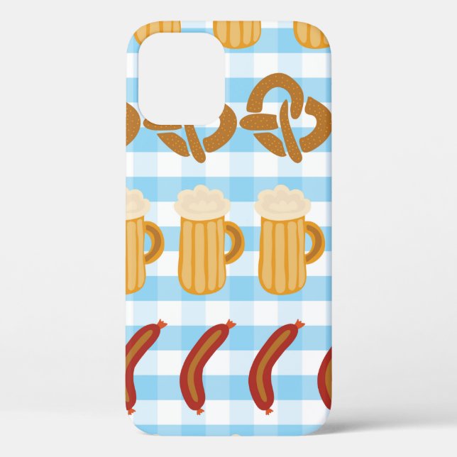Coques Case-Mate iPhone Pretzels bière saucisse alignés sans soudure vinta (Verso)