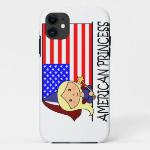 Coque iPhone 11 Princesse américaine mignonne Flag de clipart