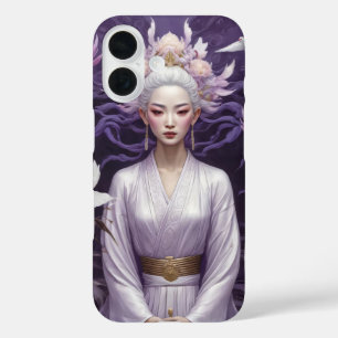 Coque Pour iPhone 16 Princesse asiatique en tons violets couverture