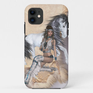 Etui iPhone Case-Mate princesse indienne américaine et cheval blanc