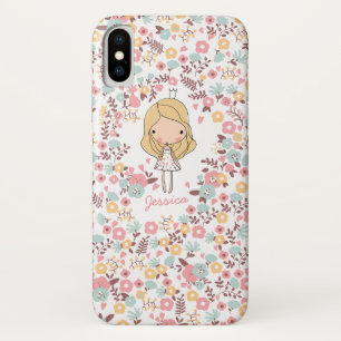 Coque iPhone X Princesse mignonne Monogram Custom Floral