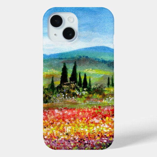 Coques Case-Mate iPhone PRINTEMPS DANS LE PAYSAGE TOSCANE Champs de fleurs (Verso)