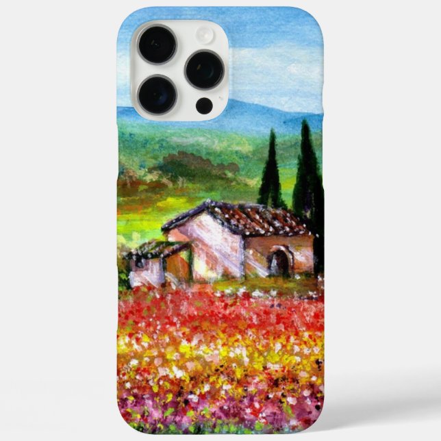Coques Case-Mate iPhone PRINTEMPS DANS LE PAYSAGE TOSCANE Champs de fleurs (Verso)