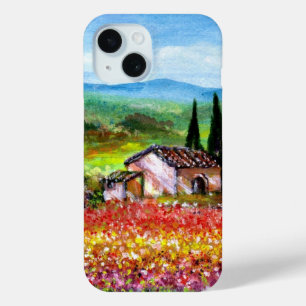 Coque Pour iPhone 15 PRINTEMPS DANS LE PAYSAGE TOSCANE Champs de fleurs