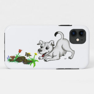 Case-Mate iPhone Case Printemps Éveil, Chiot avec Fleurs et Papillon