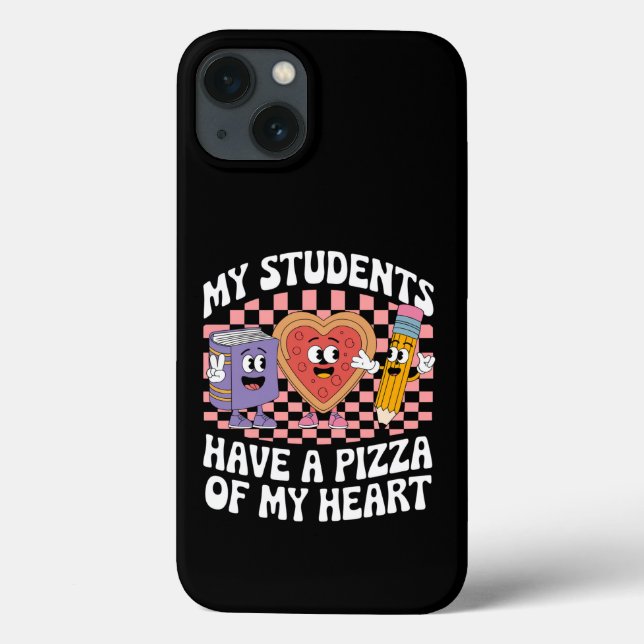 Coques Case-Mate iPhone Professeur Mes élèves ont une pizza de mon cœur  (Verso)