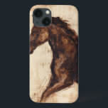 Coques Pour iPhone Profil du cheval sauvage Brown<br><div class="desc">La beauté de ce cheval sombre est parfaitement capturée par deux couleurs simples : le marron et le beige et la netteté de l'encre utilisée dans ce tableau le rend encore plus réaliste. Ce dessin d'art contemporain représentant un profil d'étalon brun ajoutera du caractère à tout salon, salle à manger...</div>