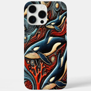 Coque iPhone 16 Pro Max Profondeurs de l'océan : Baleines en mouvement