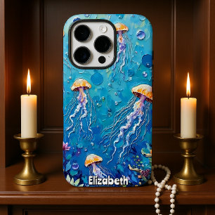 Coque iPhone 16 Pro Profondeurs de rêve : Imaginaire de méduse