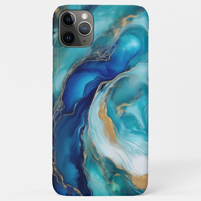 Coques Case-Mate iPhone Profondeurs de sarcelle : Océan abstrait en bleu e (Dos)