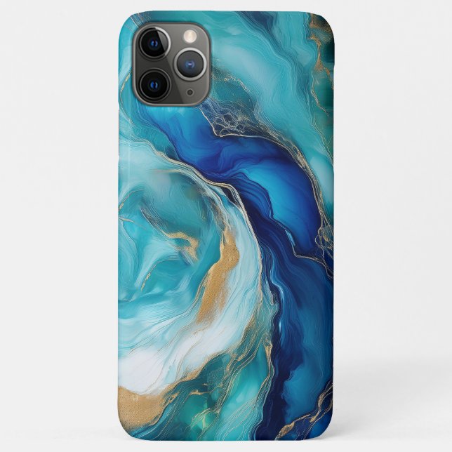 Coques Case-Mate iPhone Profondeurs de sarcelle : Océan abstrait en bleu e (Dos)