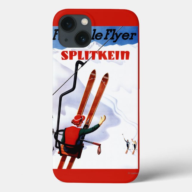Coques Case-Mate iPhone Promo Flexible Flyer Splitkein Skis En Bois (Verso)