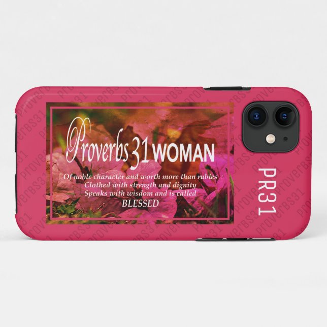 Coques Case-Mate iPhone PROVERBS 31 | Vaut plus que Rubies PINK (Dos (Horizontal))
