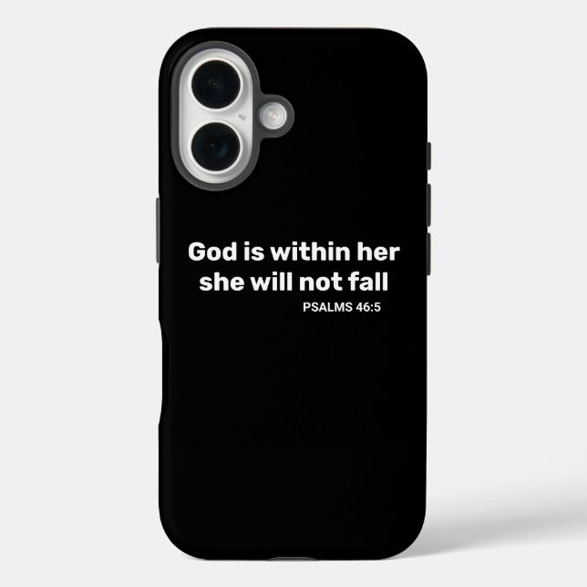 Coques Case-Mate iPhone Psaumes 46:5 Dieu est dans son verset biblique (Verso)
