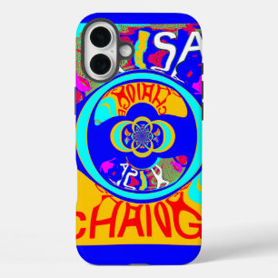 Coque Pour iPhone 16 Plus Psychedelic Groove : Pop Art Énergie Abstraite