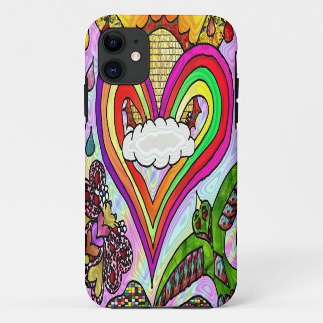 Coques Case-Mate iPhone Psychédélic Rainbow Heart (Dos)