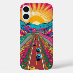 Coque Pour iPhone 16 Plus Psychedelic Sunrise Art Trippy Dawn Vision Cadeau