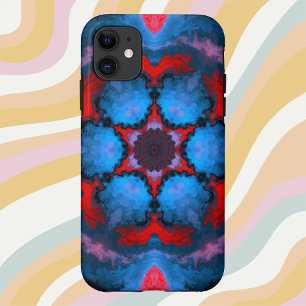 Case-Mate iPhone Case Psychédélique Hippie Fleur Bleu et Rouge