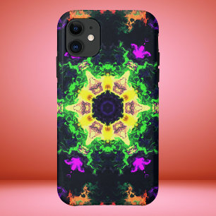 Case-Mate iPhone Case Psychédélique Mandala Flower vert violet et jaune