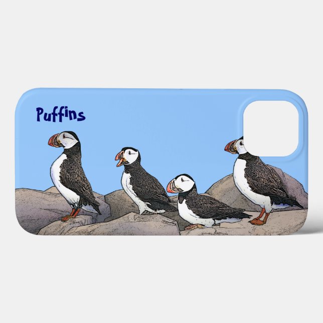 Coques Case-Mate iPhone Puffins de l'Atlantique (Verso (horizontal))