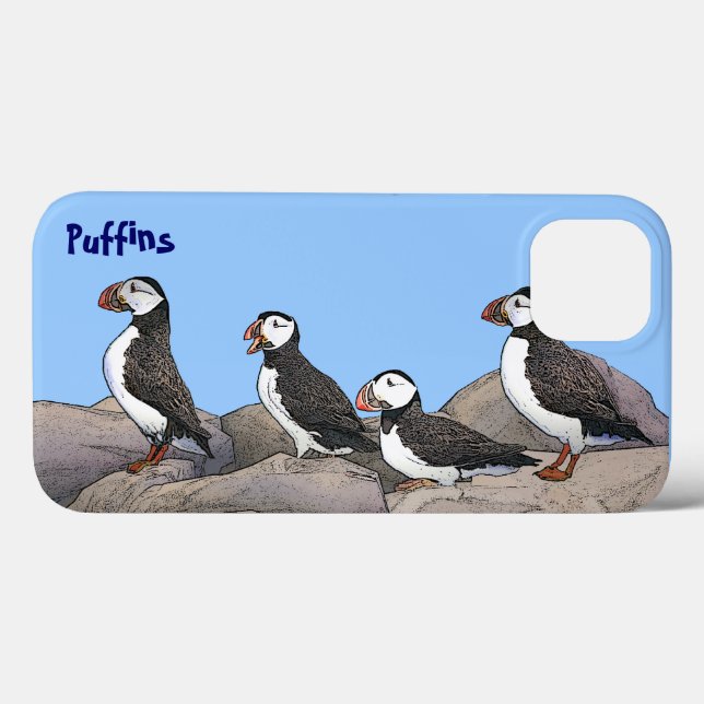 Coques Case-Mate iPhone Puffins de l'Atlantique (Verso (horizontal))