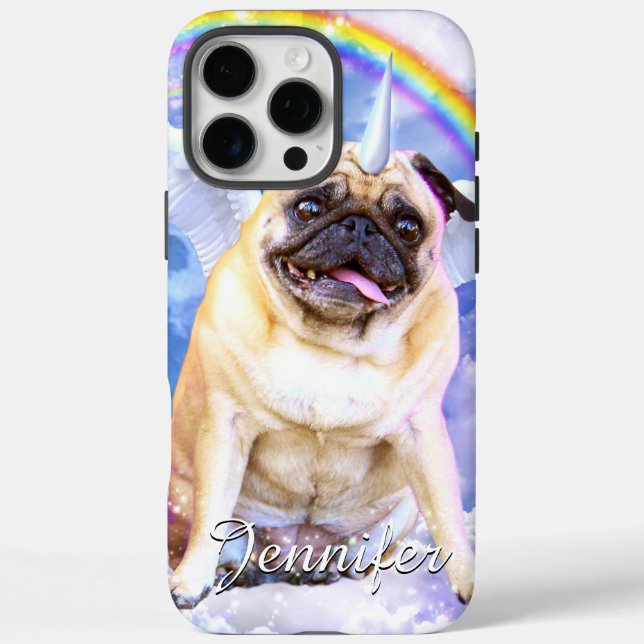 Coques Case-Mate iPhone Pug unicorn (Verso)