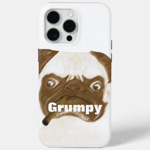 Coque iPhone 15 Pro Max Puggy Grumpy personnalisée avec Cigar