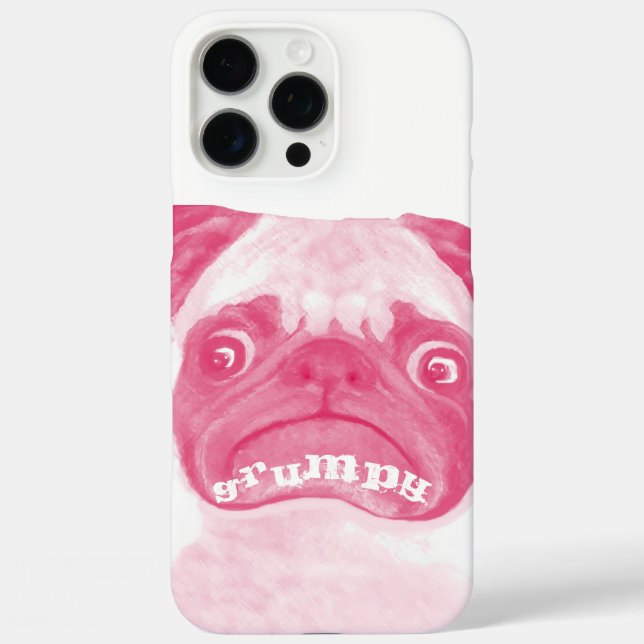 Coques Case-Mate iPhone Puggy PINK Grumpy personnalisée (Verso)