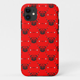 Coque Case-Mate Pour iPhone Pugs sur Rouge