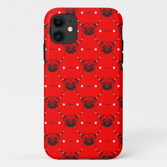 Coques Case-Mate iPhone Pugs sur Rouge (Dos)