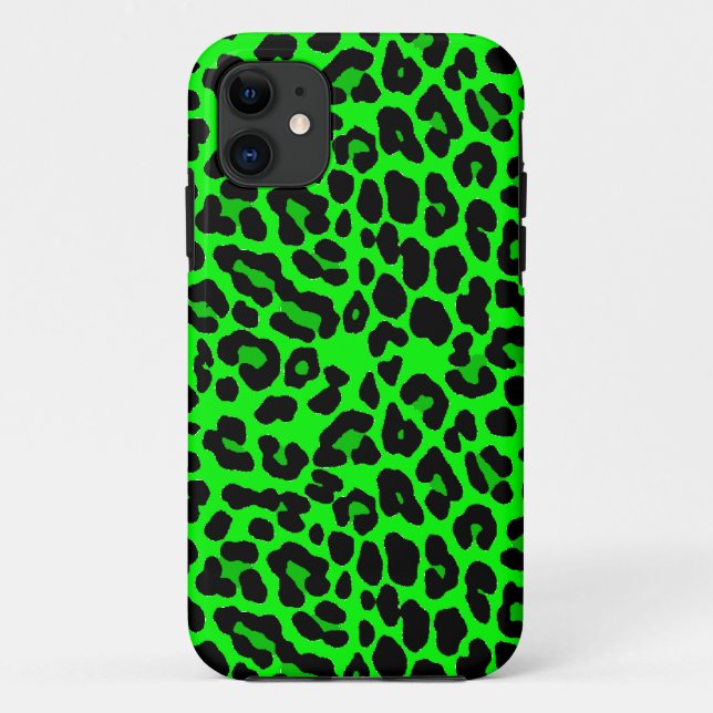 Coques Case-Mate iPhone Punk Goth d'empreinte de léopard de vert de chaux (Dos)