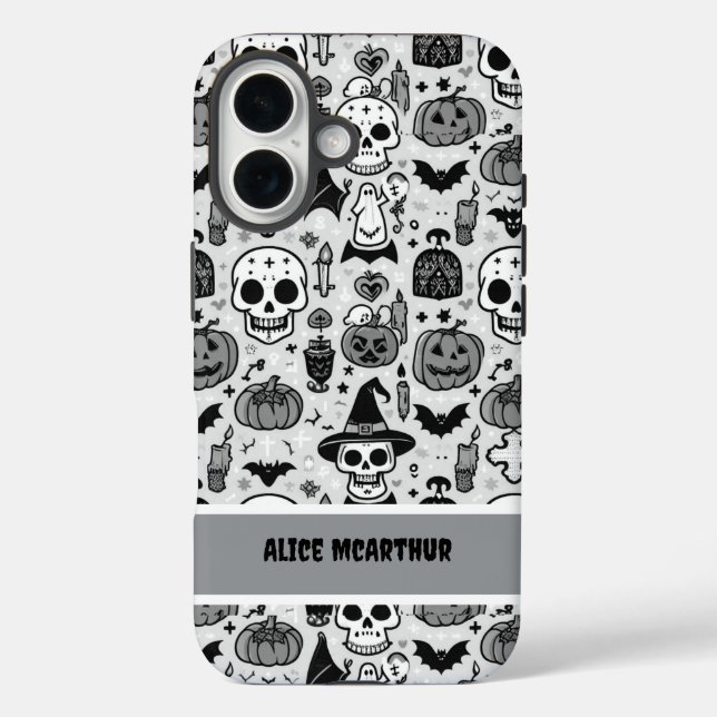 Coques Case-Mate iPhone Punk Halloween Trick ou Treat Nom personnalisé (Verso)