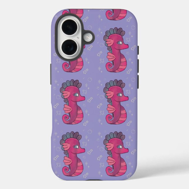 Coques Case-Mate iPhone Punky Seahorse | Hippocampe Rose Mignon (Verso)