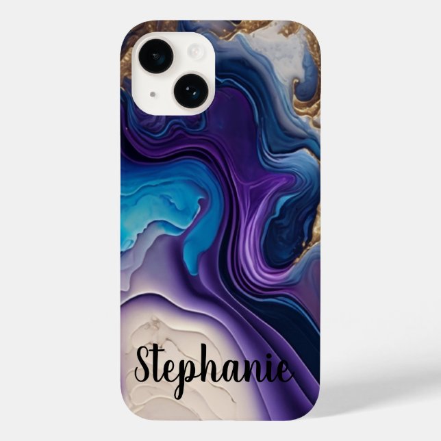 Coques Case-Mate iPhone Puple Mable Rose Gold Nom Script (Verso)