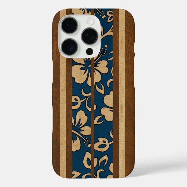 Coques Case-Mate iPhone Pupukea Vintage Hawaiian Faux Wood Surf board Deni (Verso)