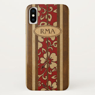 Coques Pour iPhone Pupukea Vintage monogramme hawaïen Surf de bois Fa