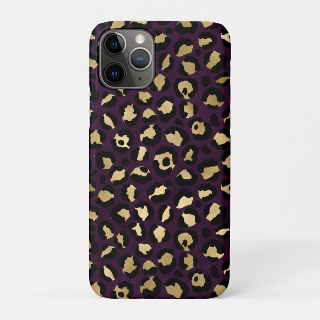 Coques Case-Mate iPhone Purple and Gold Leopard Series Design 2 (Dos)