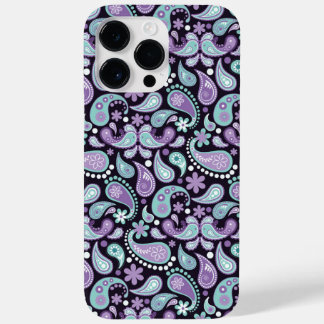 COQUE Case-Mate iPhone PURPLE & AQUA PAISLEY MOTIF