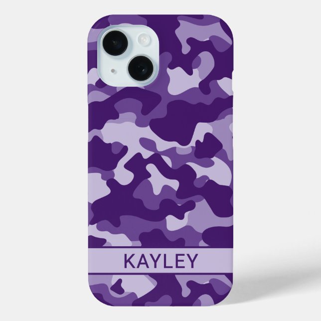 Coques Case-Mate iPhone Purple Camouflage Personalized (Verso)