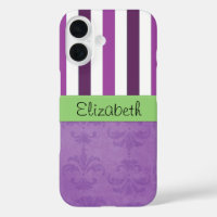 Purple Damask, Purple Stripes, Stripe, Votre Nom