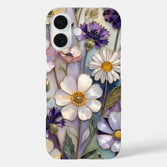Coques Case-Mate iPhone Purple Floral iPhone Case Pastel Flower Pattern (Verso)