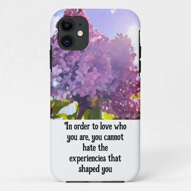 Coques Case-Mate iPhone purple Floral photo bouquet inspirational phrase (Dos)