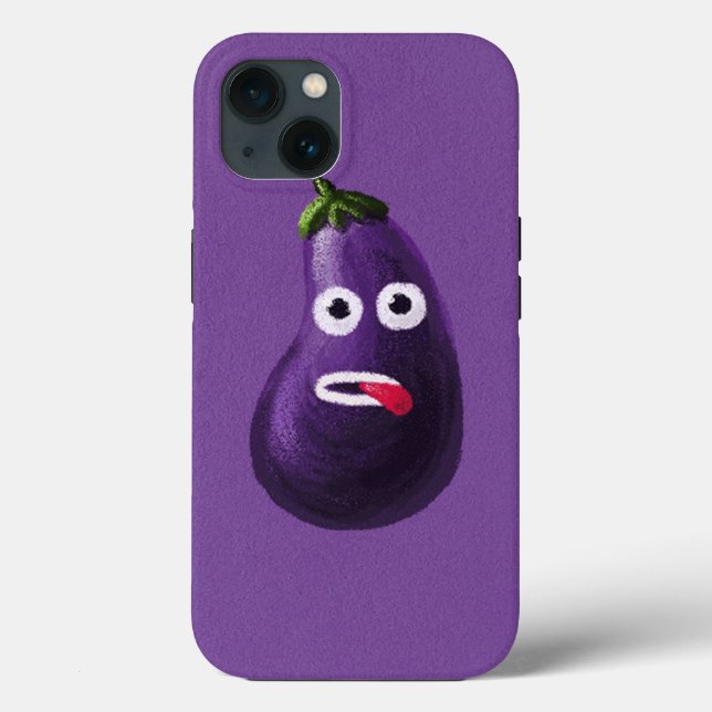 Coques Case-Mate iPhone Purple Funny Cartoon Eggplant (Verso)