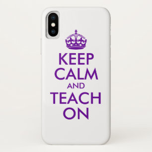 Etui iPhone Case-Mate Purple Gardez le calme et Enseigner