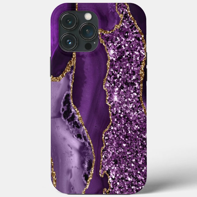 COQUES Case-Mate iPhone PURPLE & GOLD AGATE MOTIF (Verso)