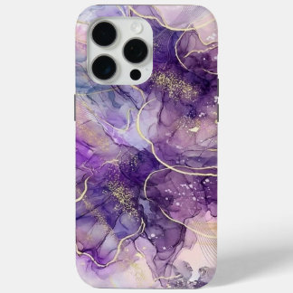 Coque Case-Mate iPhone Purple & Gold Alcohol Ink iPhone Case
