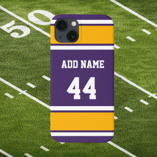 Case-Mate iPhone Case Purple Gold et White Sports Stripe